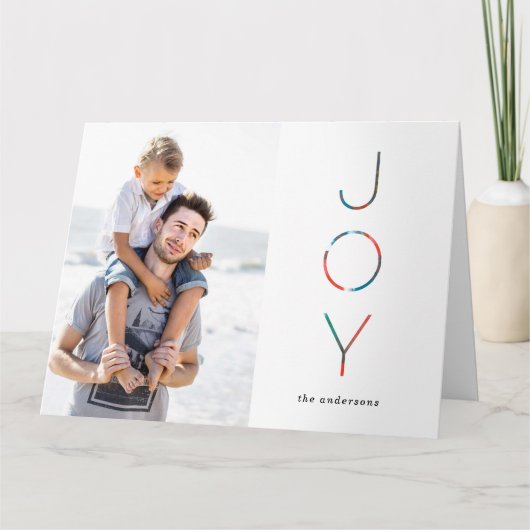 Painted Joy Holiday Photo Greeting Card Kaart (Voorkant)