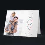Painted Joy Holiday Photo Greeting Card Kaart<br><div class="desc">Holiday Folded Foto Card met Hand Lettered Greeting message.</div>