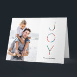 Painted Joy Holiday Photo Greeting Card Kaart<br><div class="desc">Holiday Folded Foto Card met Hand Lettered Greeting message.</div>