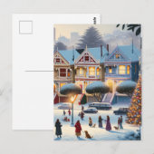 Painted Ladies Kerstmagie San Francisco Briefkaart (Voorkant / Achterkant)