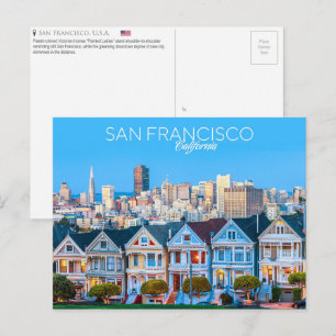 Painted Ladies, San Francisco, VS. Ansichtkaart Briefkaart