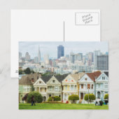 Painted Ladies, Victorian houses and skyline Briefkaart (Voorkant / Achterkant)