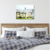 Painted Ladies, Victorian houses and skyline Canvas Afdruk (Insitu (Slaapkamer))