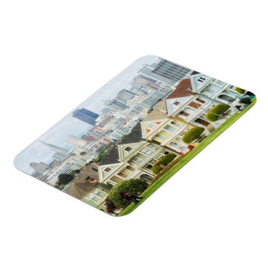 Painted Ladies, Victorian houses and skyline Magneet (Linkerzijde)