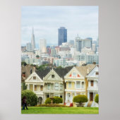 Painted Ladies, Victorian houses and skyline Poster (Voorkant)
