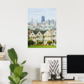 Painted Ladies, Victorian houses and skyline Poster (Thuiskantoor)