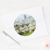 Painted Ladies, Victorian houses and skyline Ronde Sticker (Envelop)