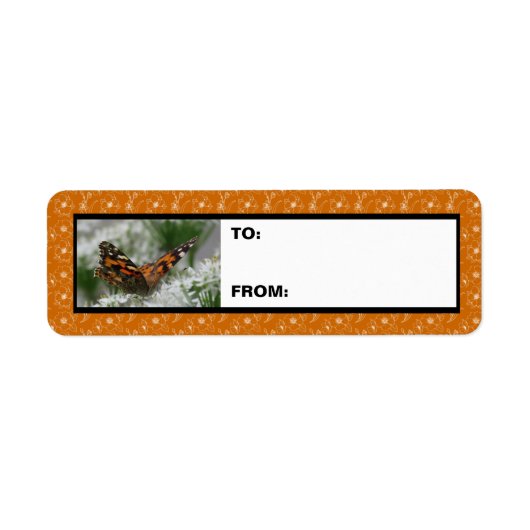 Painted Lady Butterfly Gift Label (Voorkant)
