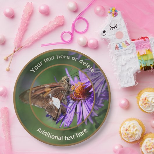 Painted Lady Butterfly Natuur Gepersonaliseerde Pa Papieren Bordje (Feest)