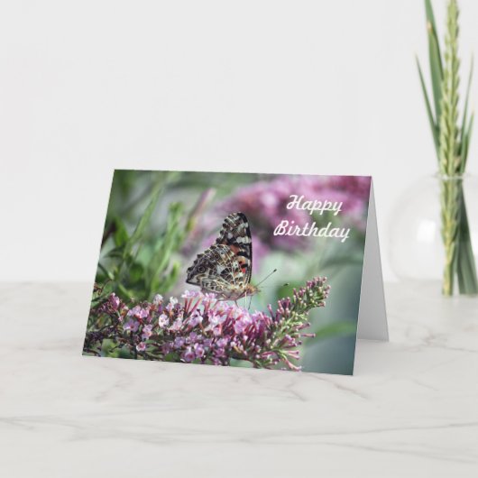 Painted Lady Verjaardag Kaart (Voorkant)