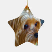 Painted Lady Yorkshire Terrier Keramisch Ornament (Rechts)