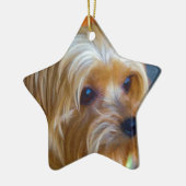 Painted Lady Yorkshire Terrier Keramisch Ornament (Links)