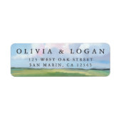 Painted Landscape Sky Cloud Wedding Return Address Etiket (Voorkant)