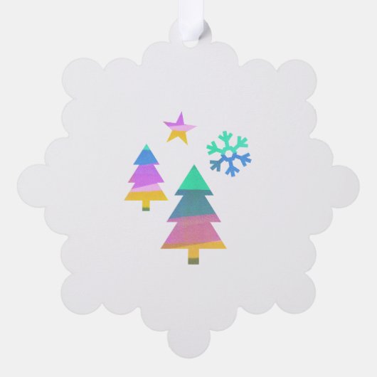 Painted Layers Kerstpapier Ornament Kaart (Achterkant)