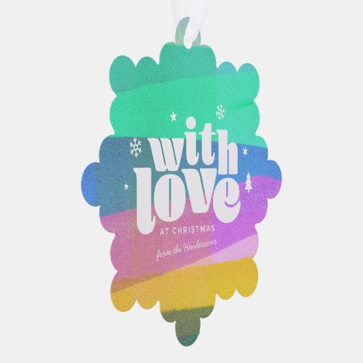 Painted Layers Kerstpapier Ornament Kaart (Rechts)