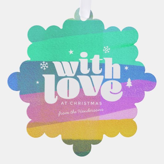 Painted Layers Kerstpapier Ornament Kaart (Voorkant)