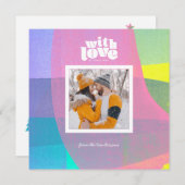 Painted Layers Love bij Christmas Square Fotokaart Feestdagenkaart (Voorkant / Achterkant)