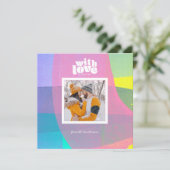 Painted Layers Love bij Christmas Square Fotokaart Feestdagenkaart (Staand voorkant)