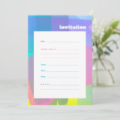 Painted Layers platte uitnodigingskaart Kaart (Staand voorkant)