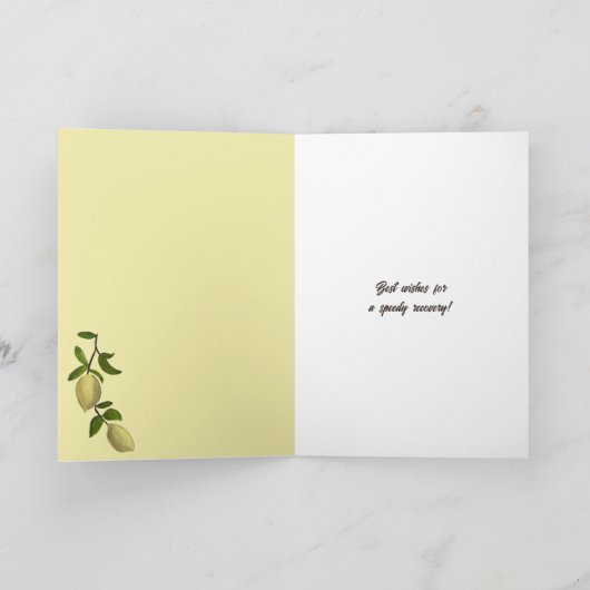 Painted Lemons Get Well Soon Kaart (Binnen)