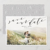 Painted Lijst Geometrische Save the Date Kaart (Voorkant / Achterkant)