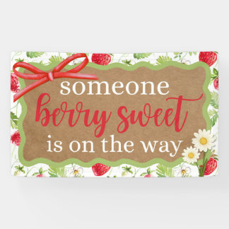 Painted Look Banner Baby shower Meisje Aardbei