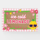 Painted Look Limonade Stand Banner Pink Gingham (Horizontaal)
