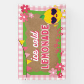 Painted Look Limonade Stand Banner Pink Gingham (Verticaal)