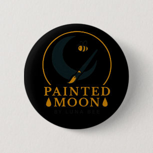 Painted Moon beroemd gemaakt door Luna Bee Brand B Ronde Button 5,7 Cm
