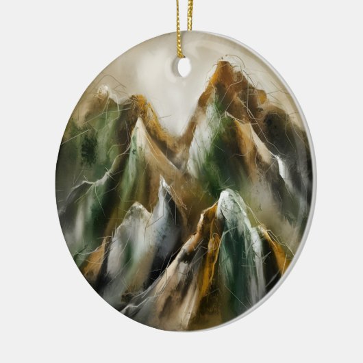 Painted Mountains Keramisch Ornament (Links)