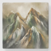 Painted Mountains  Stenen Onderzetter (Voorkant)