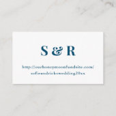 Painted Ocean Blue Wedding Details Cadeau Invoegen Informatiekaartje (Achterkant)