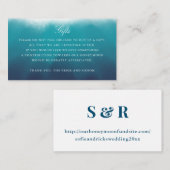 Painted Ocean Blue Wedding Details Cadeau Invoegen Informatiekaartje (Voorkant / Achterkant)