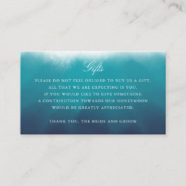 Painted Ocean Blue Wedding Details Cadeau Invoegen Informatiekaartje