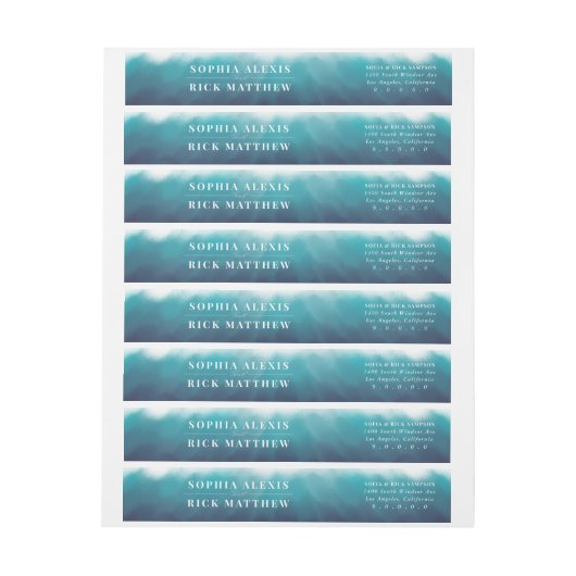 Painted Ocean Waves Blauwe Waterverf (Vel)