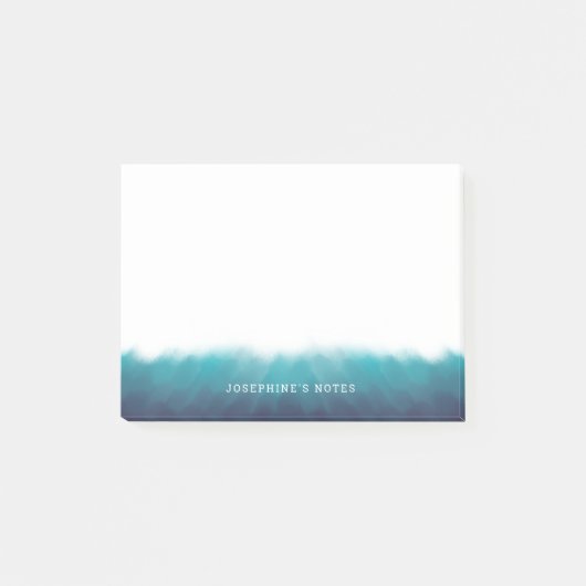 Painted Ocean Waves Blauwe Waterverf Gepersonalise Post-it® Notes (Voorkant)