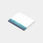 Painted Ocean Waves Blauwe Waterverf Gepersonalise Post-it® Notes (Schuin)