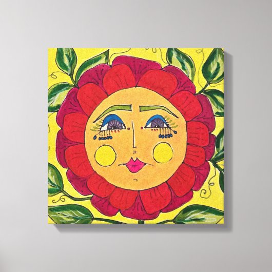 Painted Pansy Bloemenmeisje Canvas Art (Voorkant)