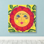 Painted Pansy Bloemenmeisje Canvas Art (Insitu (Houten vloer))