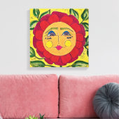 Painted Pansy Bloemenmeisje Canvas Art Afdruk (Insitu (Woonkamer))