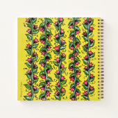 Painted Pansy Bloemenmeisje Spiral Notitieboek (Achterkant)