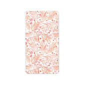 Painted Peach Palm Leaves Etiket (Voorkant)