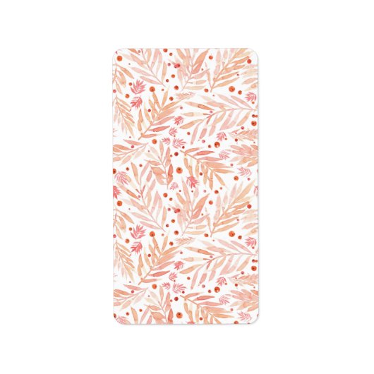 Painted Peach Palm Leaves Etiket (Voorkant)