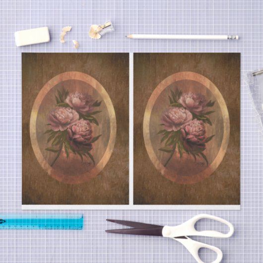 Painted Peonies DBL Tissuepapier (Craft)
