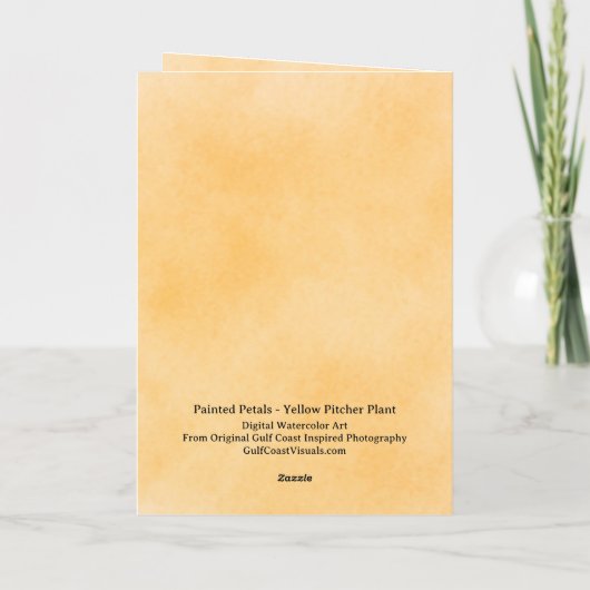 Painted Petals Pitcher Plant Folded Greeting Card Kaart (Achterkant)