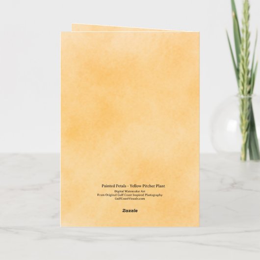 Painted Petals Pitcher Plant Folded Greeting Card Kaart (Achterkant)