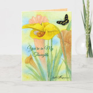 Painted Petals Pitcher Plant Folded Greeting Card Kaart