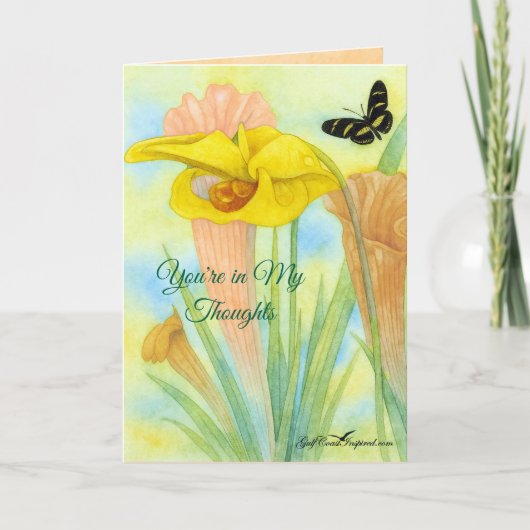 Painted Petals Pitcher Plant Folded Greeting Card Kaart (Voorkant)