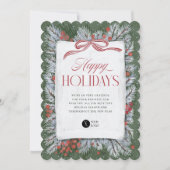 Painted Pine & Bow Corporate Holiday Kaart (Voorkant)