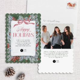 Painted Pine & Bow Corporate Holiday Kaart